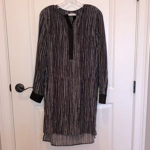 Vince Silk shirt dress in black and white